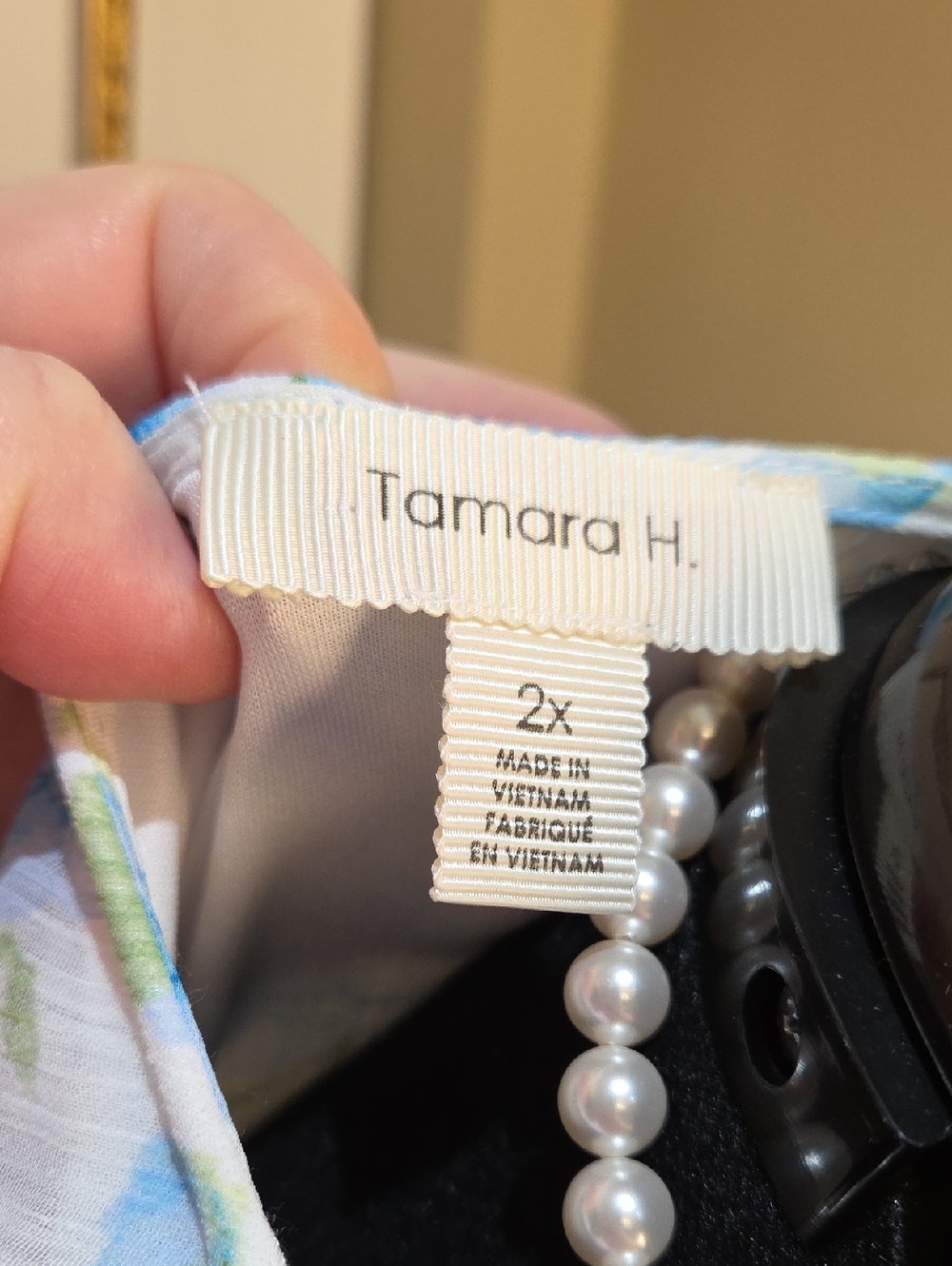 Nwot 2X Tamara H White Maxi Dress with BLUE and Green Floral Print Box 1 - Picture 15 of 17